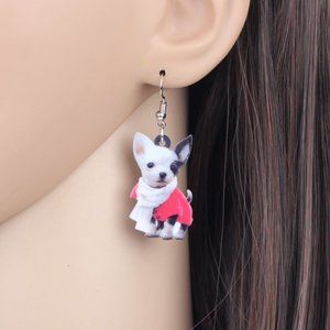 Chihuahua with scarf earrings